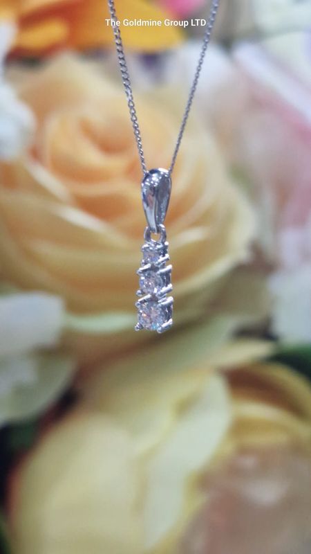 Cubic Zirconia Drop Necklace MLS209