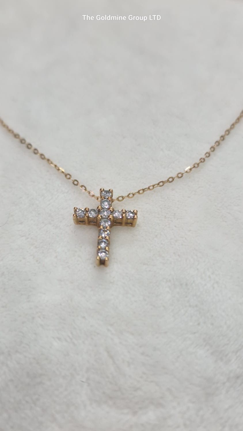 Cubic Zirconia Cross Necklace MLS218