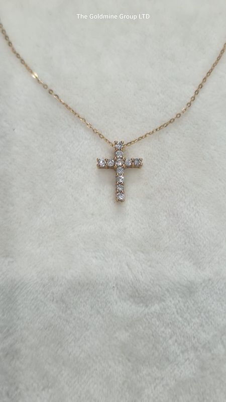 Cubic Zirconia Cross Necklace MLS218