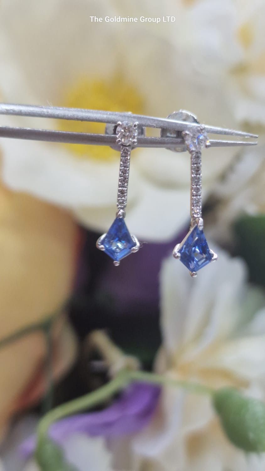 Damond/Tanzanite Drop Earrings MLS248