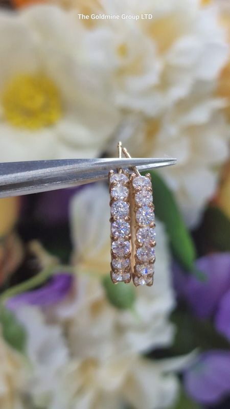 Cubic Zirconia Hoop Earrings MLS237