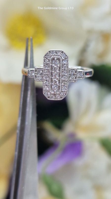 Art Deco Style Diamond Bar Ring MLS242