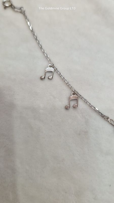 Silver Music Note Bracelet STEK5