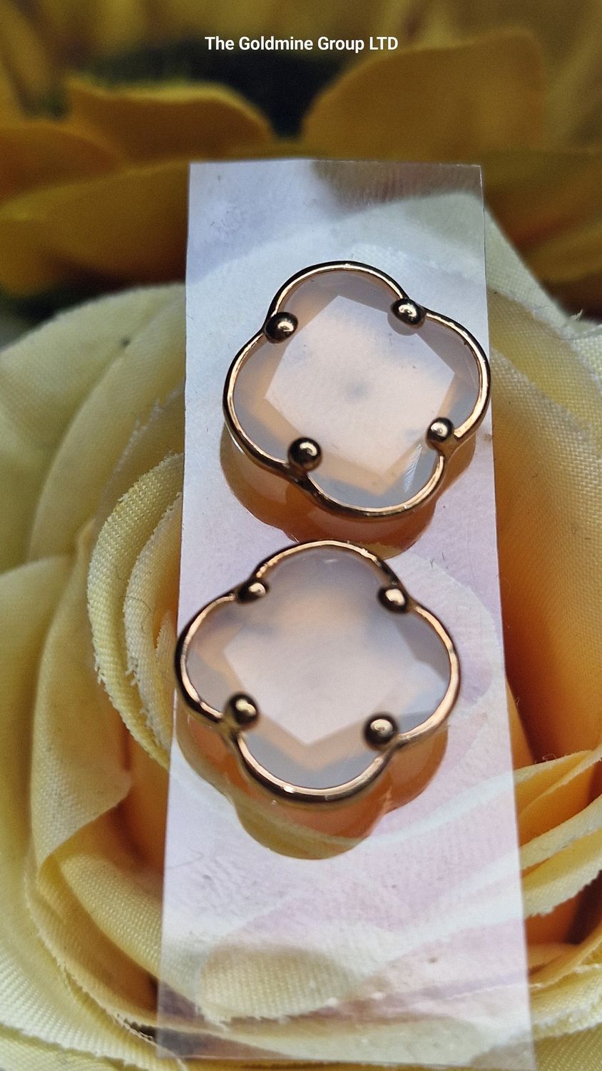 Rose Gold stone set clove earrings RC0
