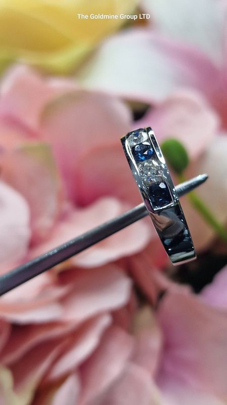 POA Diamond &amp; Sapphire Half Eternity Ring RCPC1