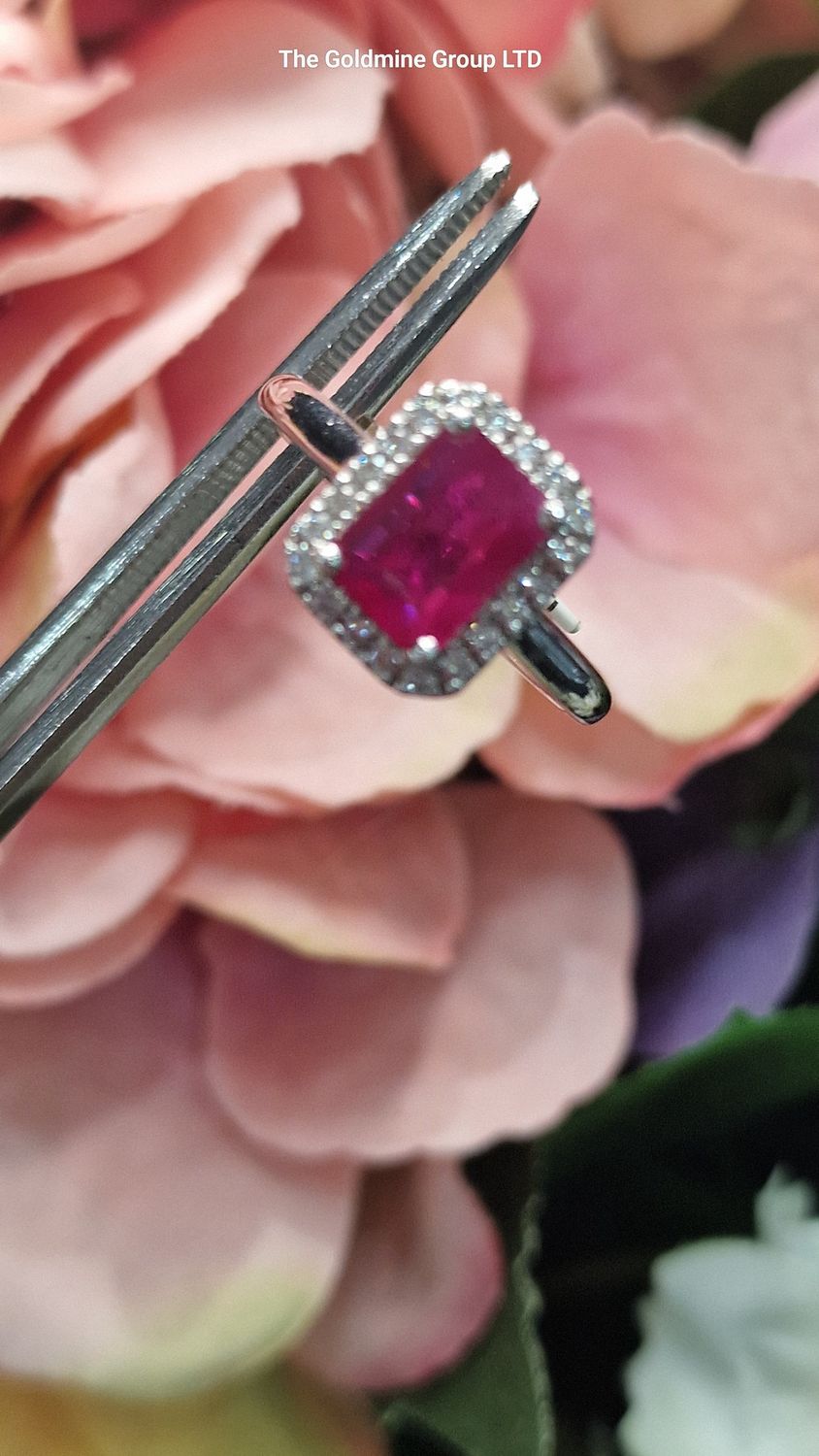 White Gold Ruby and Diamond ring RC502