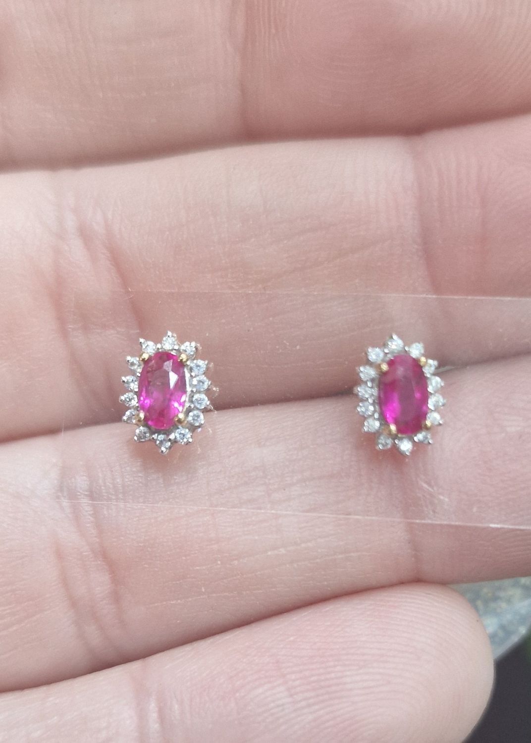Ruby &amp; Diamond Flower Earrings RC290