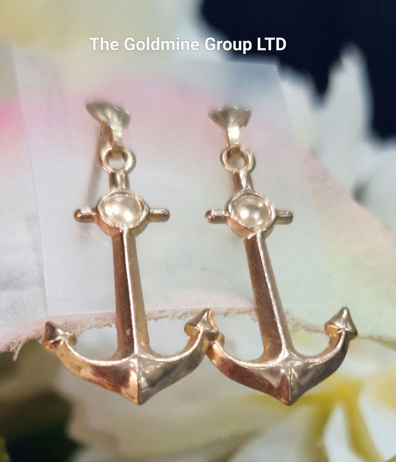 Gold Anchor Style Earrings MLS148