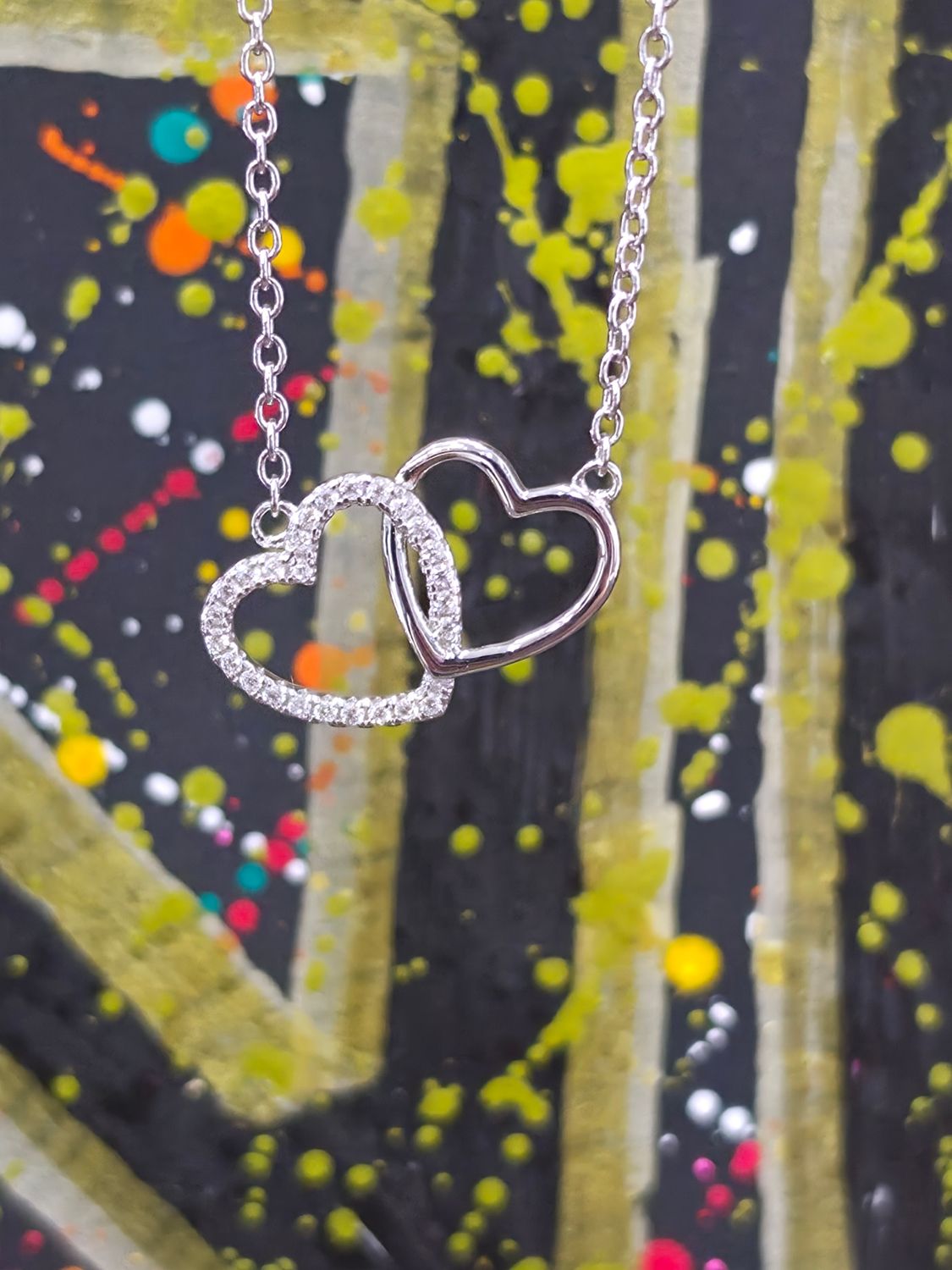 Silver CZ Heart Necklace