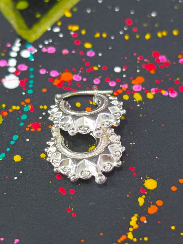 Silver Creole Hoop Earrings