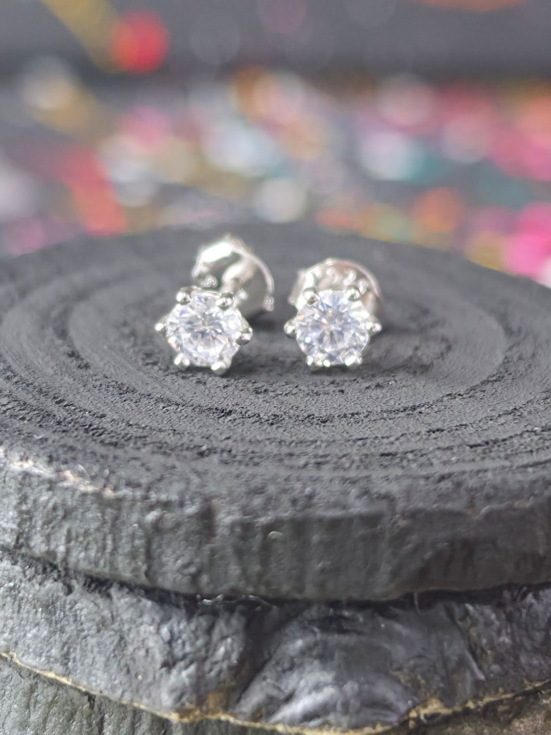 Silver Cuibic Zirconia Stud Earrings