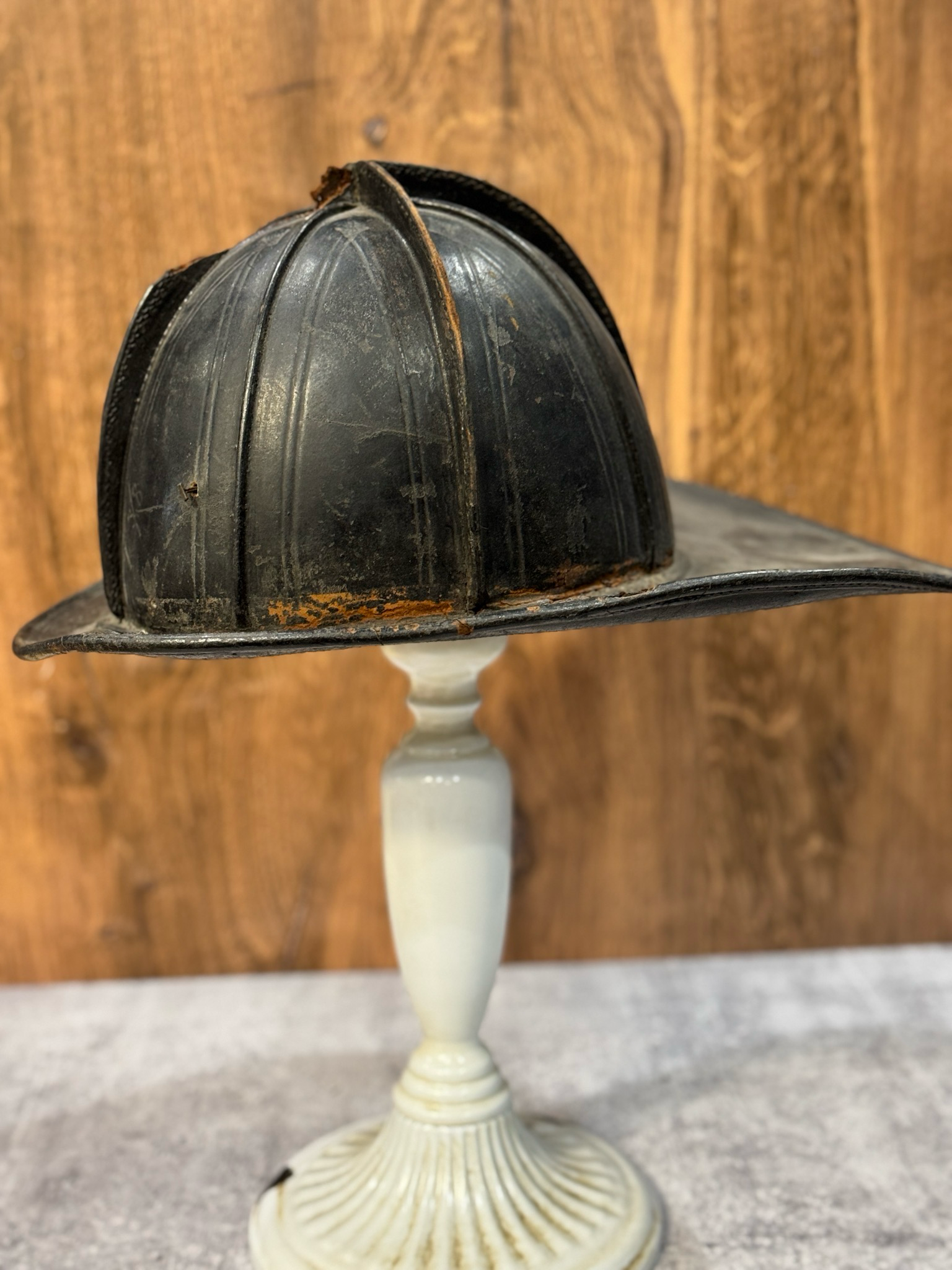 1800 Antique Fire Helmet - size 7 3/8