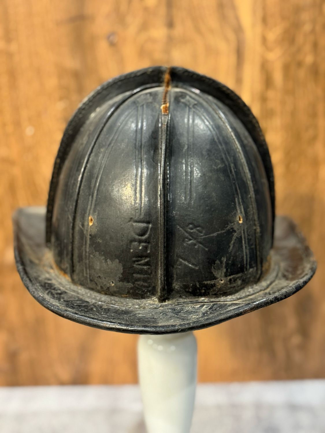 1800 Antique Fire Helmet - size 7 3/8