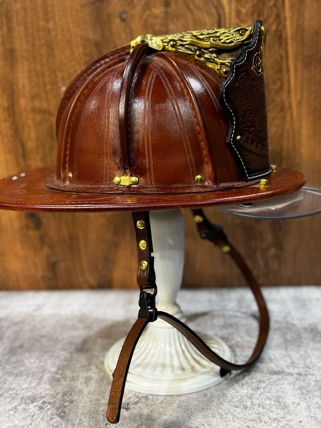 WCLPHENATURAL- Phenix TL-2 Leather Chinstrap With Chicago Screws And Quick Release Buckle
