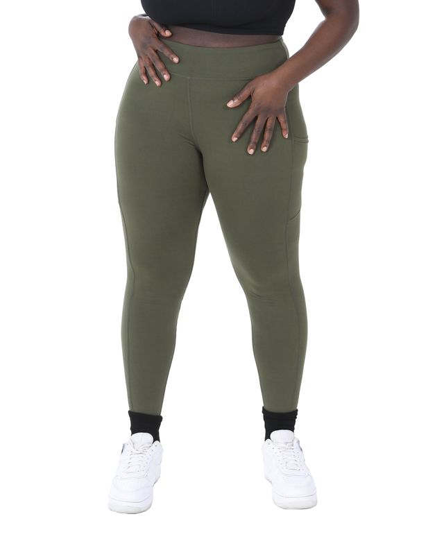Legging met zakjes -  Donker kaki groen