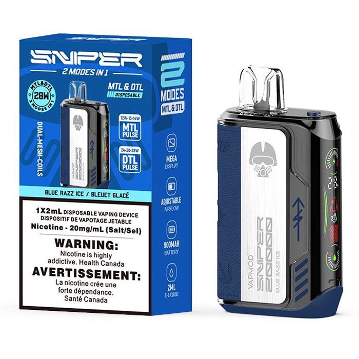 Sniper Disposable, Flavour: Blue Razz Ice