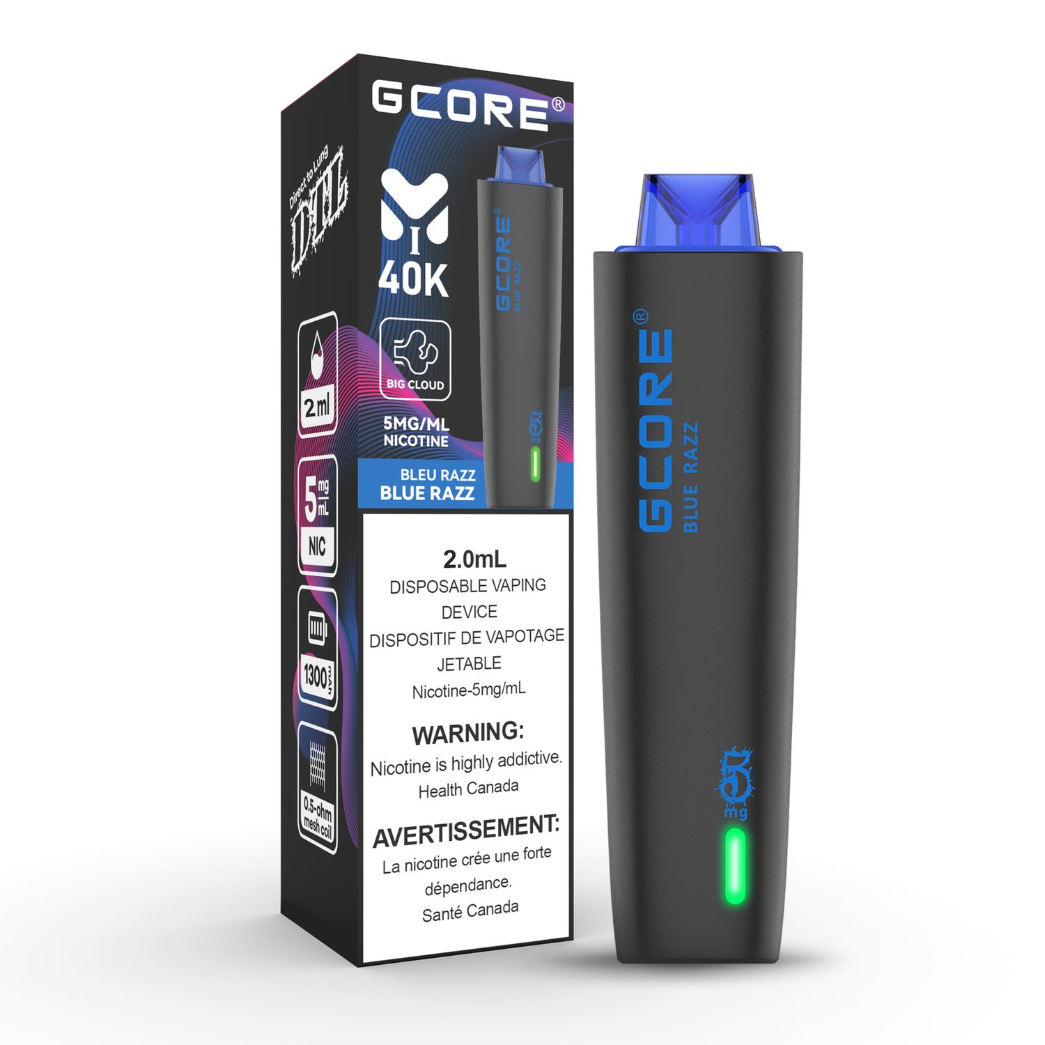 GCore Hookah (2mL), Flavour: Blue Razz