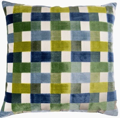 Color Checked pillow, blue/green
