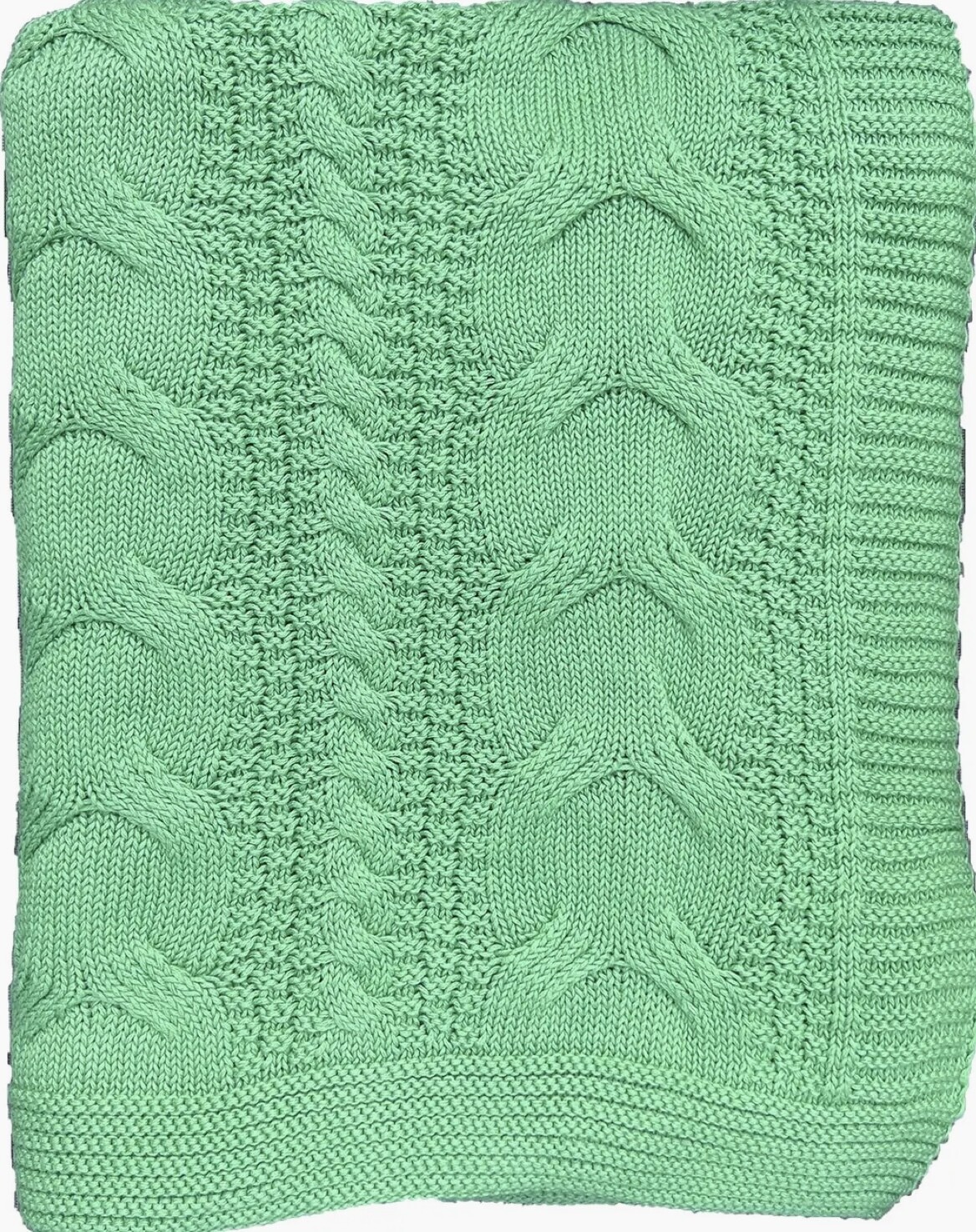 Classic Cable Knit Throw Bright Green