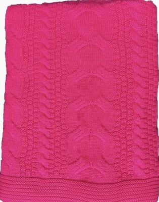 Classic Cable Bright Pink Throw