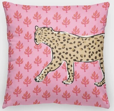 leopard Floral pillow indoor/outdoor