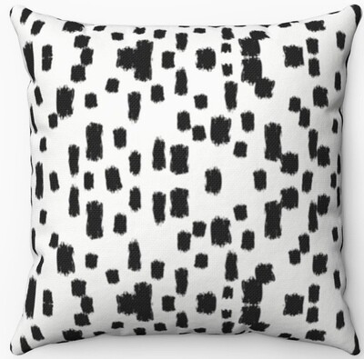 Confetti Black and White Pillow Indoor/Outdoor