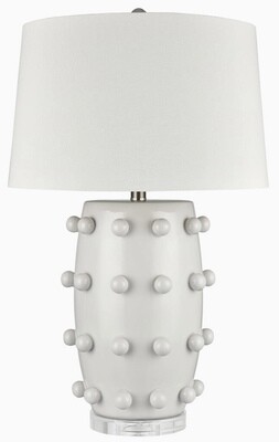 White Glossy Lamp with Raised Nodules