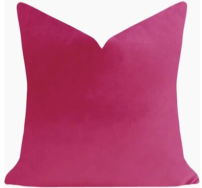 Bright Pink Velvet Pillow 22x22