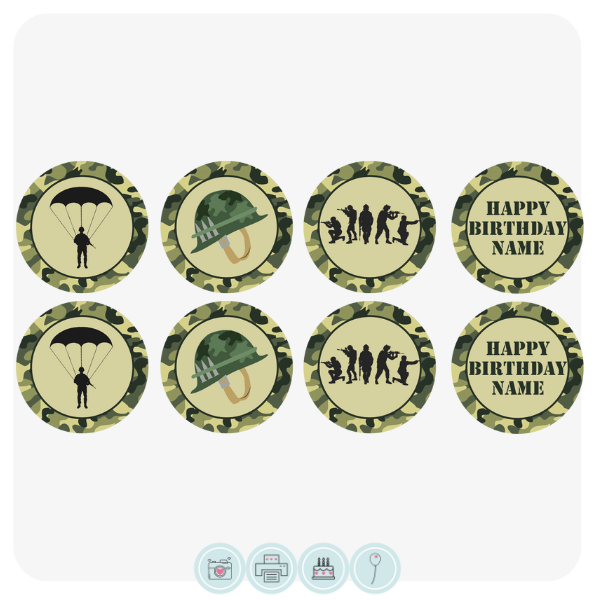 Army Themed Cupcake Toppers