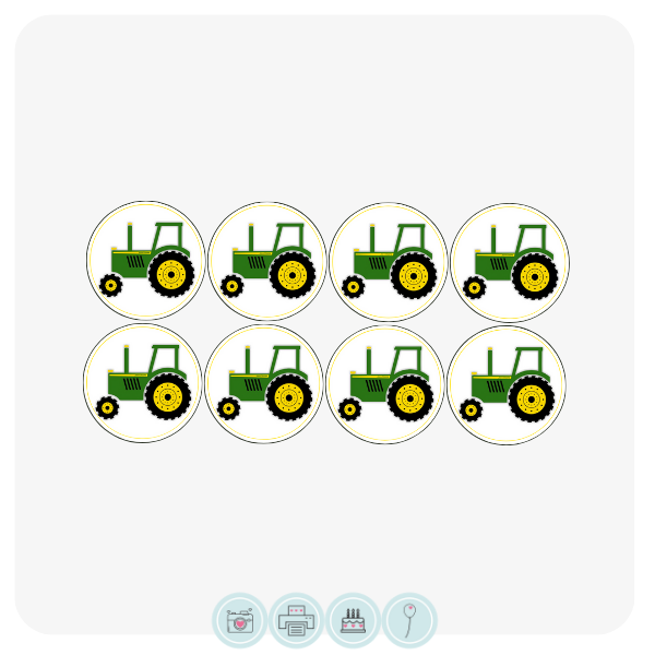 John Deere Tractor Cupcake Toppers – Products – Edible Cake Toppers