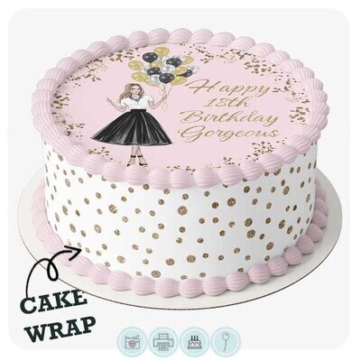 Cake Wrap // Gold Dots