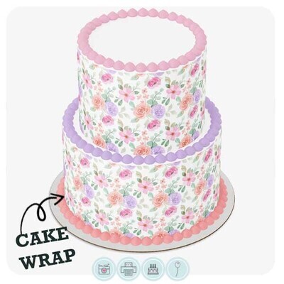 Cake Wrap // Soft Pink Orange Floral