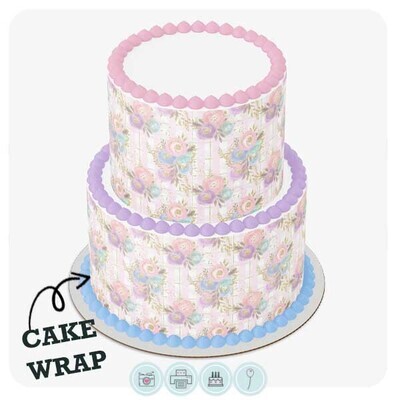 Cake Wrap // Stylish Pastel Flowers