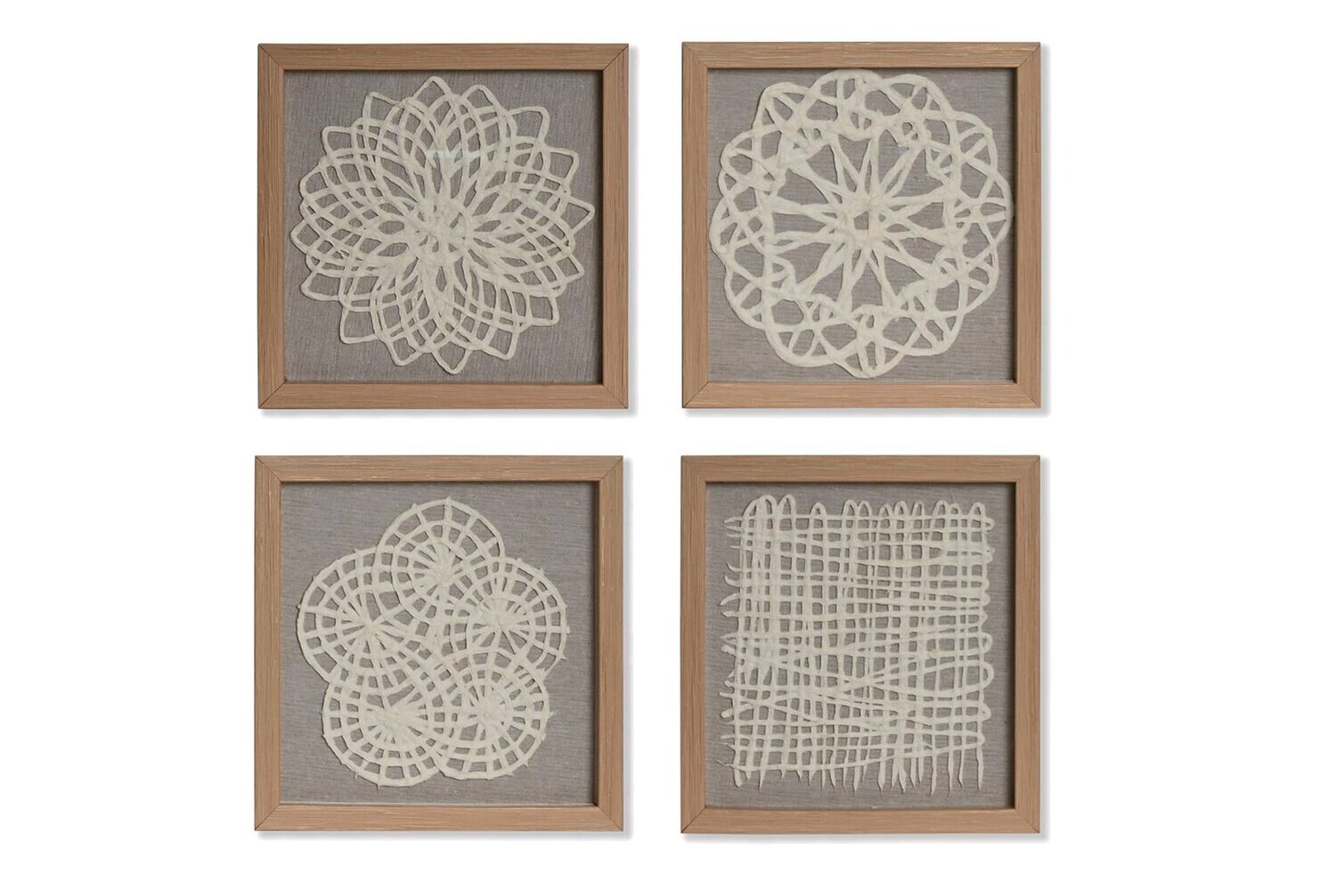 CUADRO SET 4 CRISTAL PAPAEL MACHE