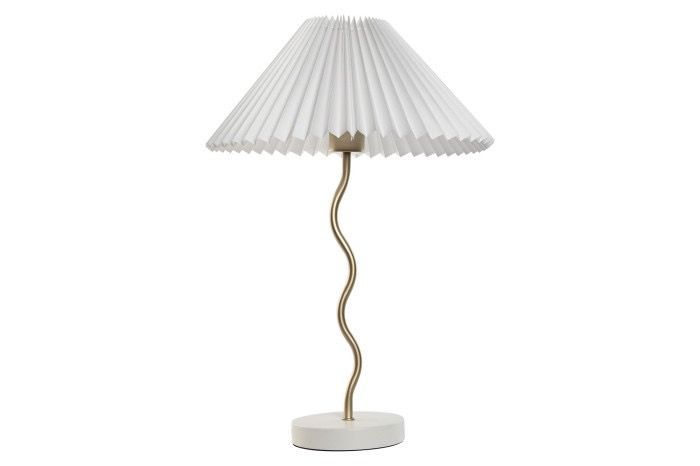LAMPARA SOBREMESA METAL LINO 36X36X52 PLISADO