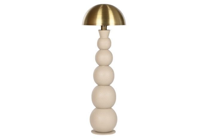 LAMPARA PIE METAL CREMA