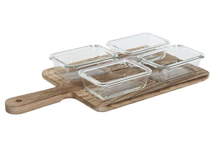 TABLA APERITIVO SET 5 CRISTAL 350ML