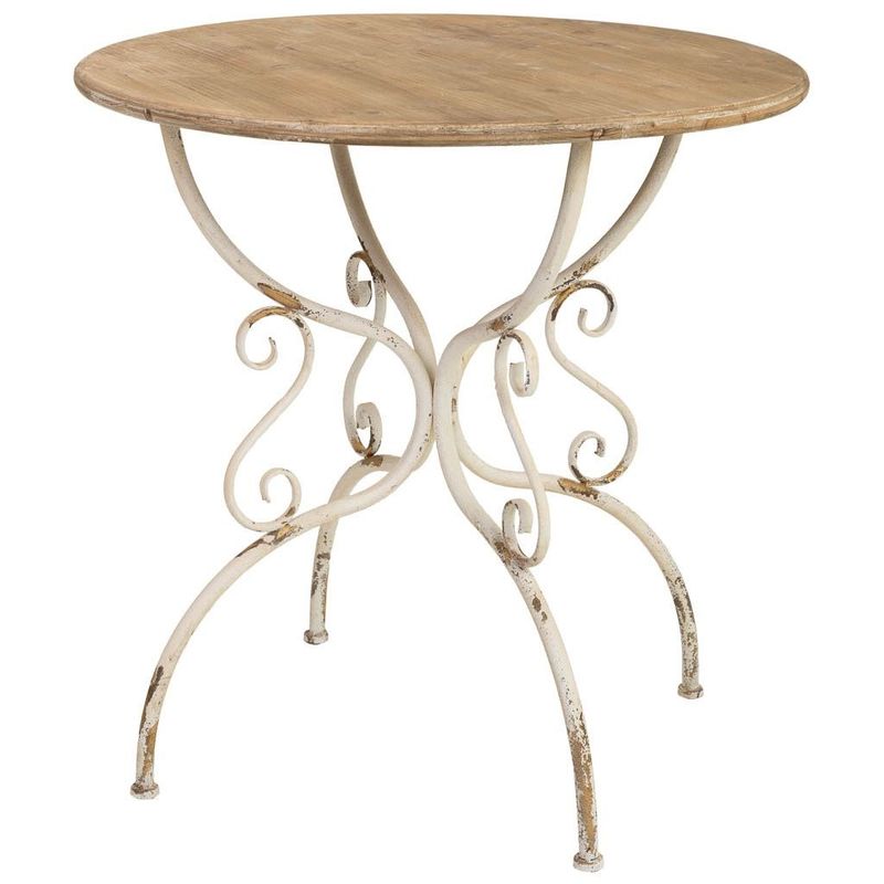 MESA DE MADERA Y METAL ACABADO ENVEJECIDO