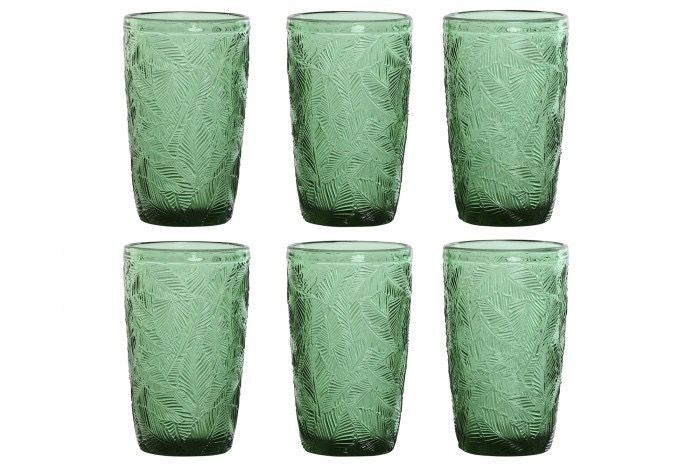 VASOS VERDES HOJAS RELIEVE 370 ML