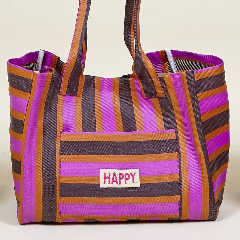 BOLSA DE PLAYA HAPPY FUCSIA