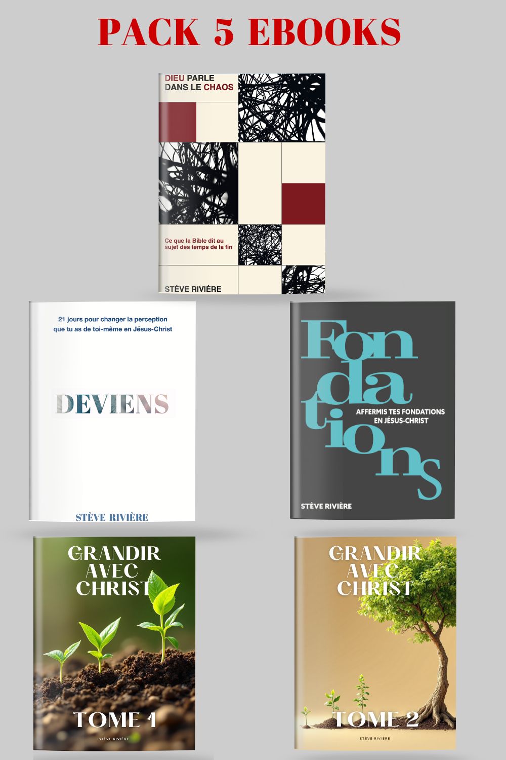 PACK 5 EBOOKS : DIEU PARLE DANS LE CHAOS + FONDATIONS + EBOOK DEVIENS + MAGAZINES PDF GRANDIR AVEC CHRIST TOME 1&amp;2