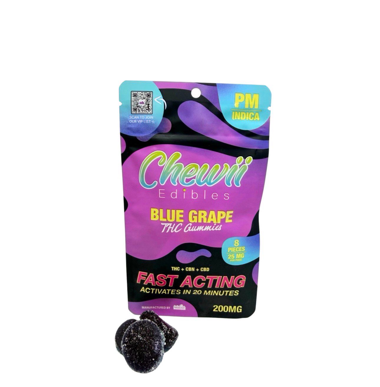Chewii PM Edibles (8pc X 25mg /200 Mg total)