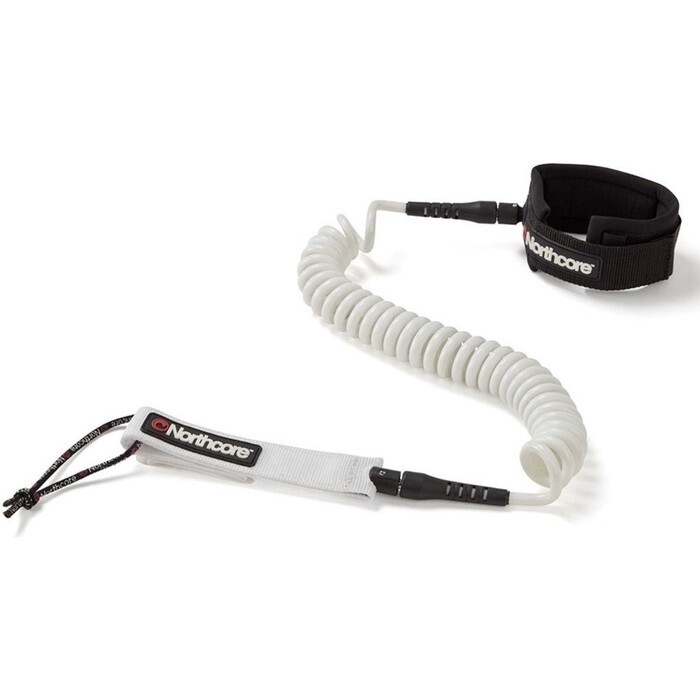 Northcore Coiled SUP Leash, Colour: White, Size: 10 feet