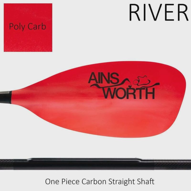 Ainsworth River Poly Carbon Paddle, Colour: Red/black, Size: Right 190 cm