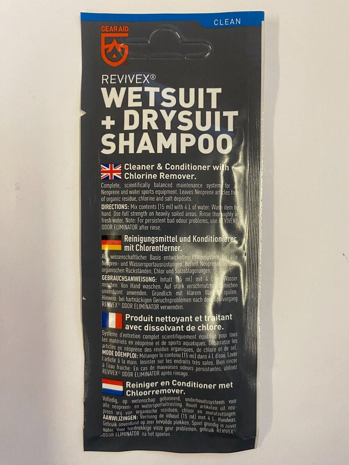 Revivex wetsuit and drysuit shampoo sachets