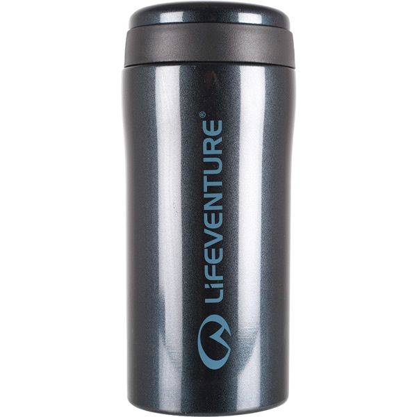 LifeVenture Vacuum Flask Twist top, Colour: matt grey, Size: 300ml