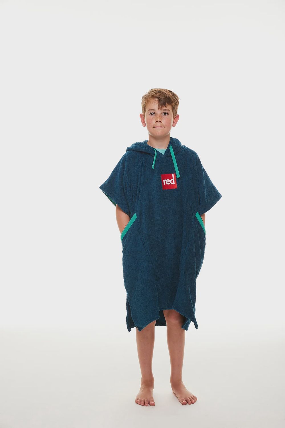 Red Kids Luxury Towelling Changing Robe, Colour: Navy, Size: Kids Small