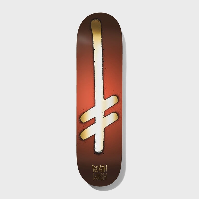Deathwish Gang Logo Red/ Gold Skateboard Deck - 8.75&quot; x 32&quot;