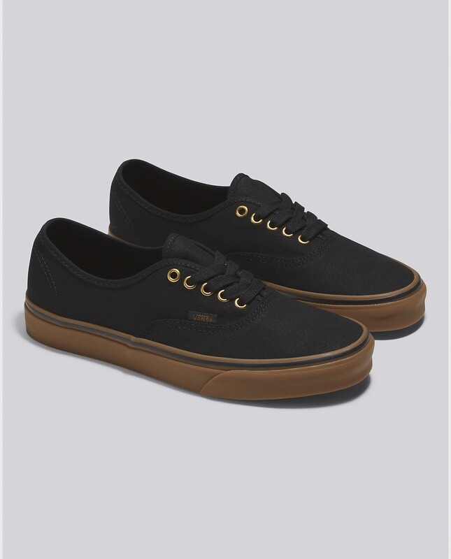 Vans Authentic Black Gum Shoes, Size: 3.5M