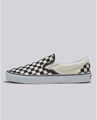 Vans Classic Slip- On Black / White Checkerboard Shoes